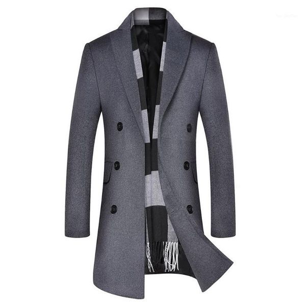 men's wool & blends nice tide men fashion turn-down collar blend double breasted pea coat jacket brand overcoats autumn long coat1, Black
men's wool & blends nice tide men fashion turn-down collar blend double breasted pea coat jacket brand overcoats autumn long coat1, Black