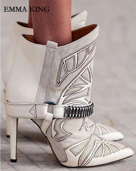 boots fashion embroidered women ankle pointed toe stiletto cowboy short strappy lady high heels dress shoes, Black
boots fashion embroidered women ankle pointed toe stiletto cowboy short strappy lady high heels dress shoes, Black