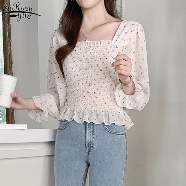 chic women blouse chiffon blouse women sweet print ruffle romantic shirt puff sleeve full clothes 10311, White
chic women blouse chiffon blouse women sweet print ruffle romantic shirt puff sleeve full clothes 10311, White