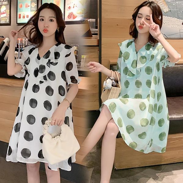 maternity dresses 0973# dress summer chiffon dot printing short sleeve loose stylish for pregnant women mom1, White
maternity dresses 0973# dress summer chiffon dot printing short sleeve loose stylish for pregnant women mom1, White