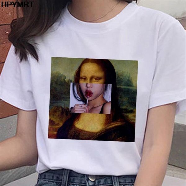 2020 new summer spoof mona lisa print t shirts women aesthetics funny tshirts casual short sleeves t shirt female clothing, White
2020 new summer spoof mona lisa print t shirts women aesthetics funny tshirts casual short sleeves t shirt female clothing, White