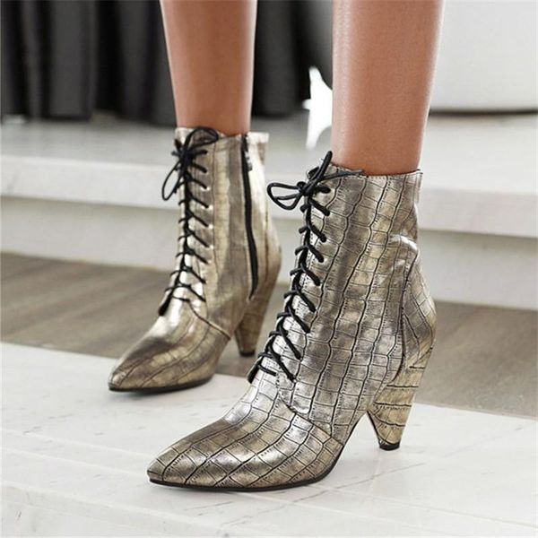 pxelena large size 34-45 wome spike high heels ankle boots zipper lace up pointed toe office lady fashion shoes autumn spring, Black
pxelena large size 34-45 wome spike high heels ankle boots zipper lace up pointed toe office lady fashion shoes autumn spring, Black
