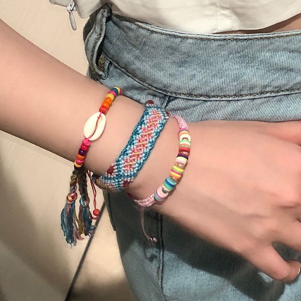 bohemia handmade woven bracelet fashion personalized color lady bracelet shell soft clay hand rope, Black
bohemia handmade woven bracelet fashion personalized color lady bracelet shell soft clay hand rope, Black