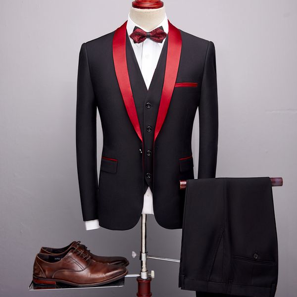 plyesxale 3 piece suits men 2019 spring autumn red shawl collar groom wedding suit costume homme mariage christmas suit q169 t200303, White;black
plyesxale 3 piece suits men 2019 spring autumn red shawl collar groom wedding suit costume homme mariage christmas suit q169 t200303, White;black