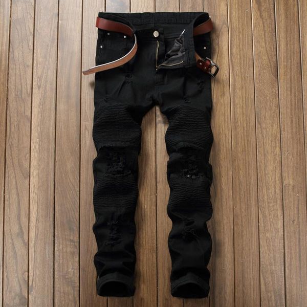 black motorcycle jeans men 2021 autumn fashion hi street fold design ripped jeans men casual elastic mens skinny homme 40, Blue
black motorcycle jeans men 2021 autumn fashion hi street fold design ripped jeans men casual elastic mens skinny homme 40, Blue