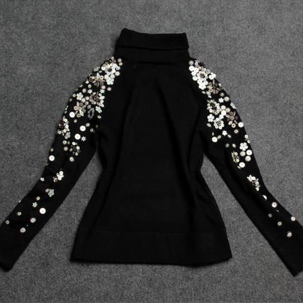 2021 new fashion women sweater beaded black turtleneck sweater bottoming woman drop shipping high quality, White;black
2021 new fashion women sweater beaded black turtleneck sweater bottoming woman drop shipping high quality, White;black