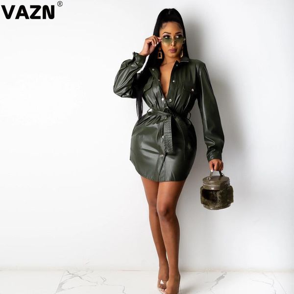 vazn 2020 high-end leather dress plus size solid office elegant young full sleeve women lace up straight mini dress, Black;gray
vazn 2020 high-end leather dress plus size solid office elegant young full sleeve women lace up straight mini dress, Black;gray