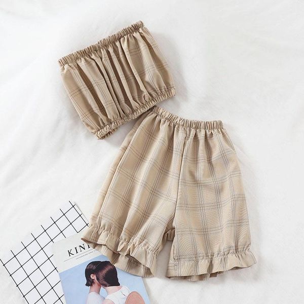 2019 new fashion women's two piece set plaid retro versatile tube high waist slimming placket shorts g7011, White
2019 new fashion women's two piece set plaid retro versatile tube high waist slimming placket shorts g7011, White