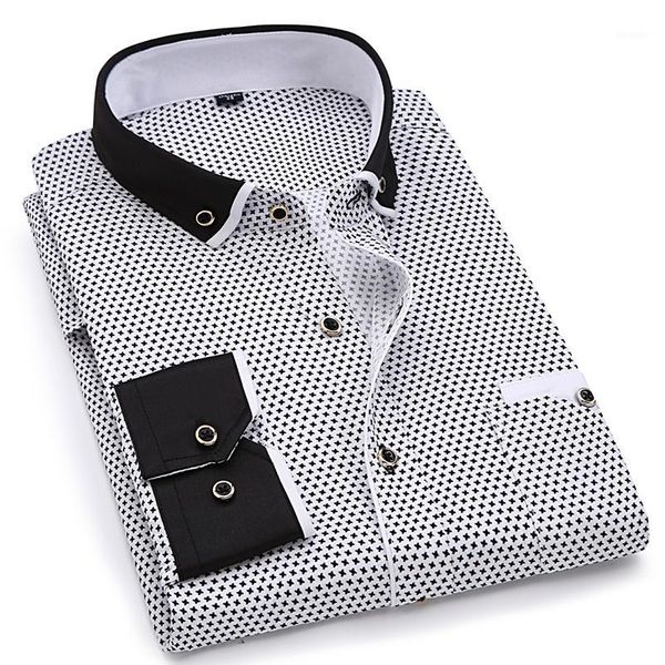 men's casual shirts men 100% polyester shirt men's fashion long sleeve soft comfort printed social dress blouse1, White;black
men's casual shirts men 100% polyester shirt men's fashion long sleeve soft comfort printed social dress blouse1, White;black