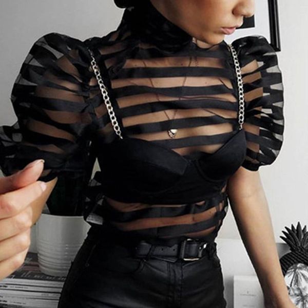 elegant women mesh sheer back bow striped puff sleeve shirt blouse see through short sleeve party clubwear evening shirt, White
elegant women mesh sheer back bow striped puff sleeve shirt blouse see through short sleeve party clubwear evening shirt, White