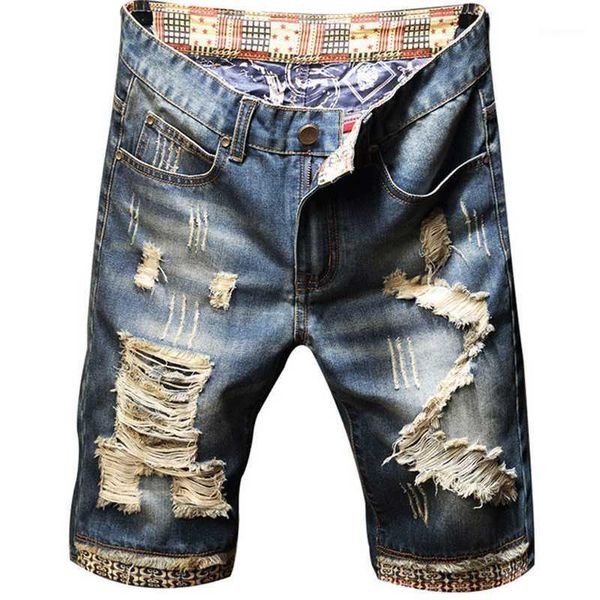 new men's male casual fashion summer holes ripped denim shorts trendy patchwork knee length jeans beggar capri1, Blue
new men's male casual fashion summer holes ripped denim shorts trendy patchwork knee length jeans beggar capri1, Blue