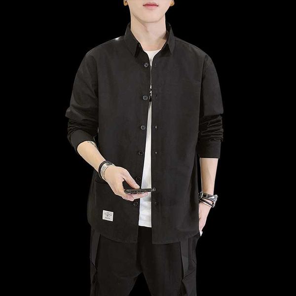 men's casual shirts 2021 spring cotton long sleeve shirt loose male fashion hlz200338, White;black
men's casual shirts 2021 spring cotton long sleeve shirt loose male fashion hlz200338, White;black