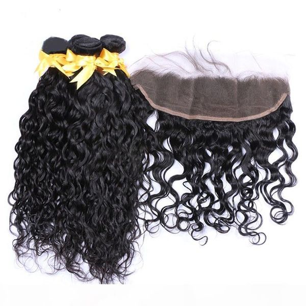 wet and wavy peruvian virgin human hair weaves with frontal water wave 13x4 full lace frontal closure part with 4bundles 5pcs lot, Black;brown
wet and wavy peruvian virgin human hair weaves with frontal water wave 13x4 full lace frontal closure part with 4bundles 5pcs lot, Black;brown