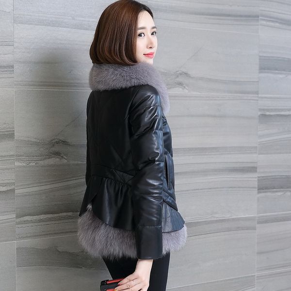 leather genuine winter lambskin coat down fox-skin jackets short women's jacket macaw kj703 m8hd, Black
leather genuine winter lambskin coat down fox-skin jackets short women's jacket macaw kj703 m8hd, Black