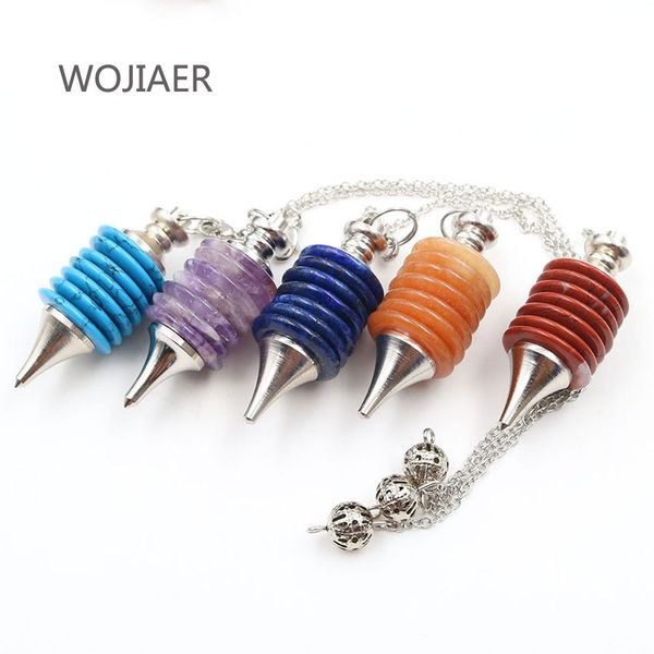 wojiaer natural crystal stone pendulum dowsing pendant wheels of life gems jewelry men women gift pendulo pendule zbm236 q1209, Bronze;silver
wojiaer natural crystal stone pendulum dowsing pendant wheels of life gems jewelry men women gift pendulo pendule zbm236 q1209, Bronze;silver