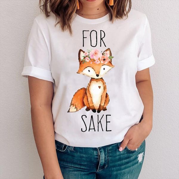 women graphic fashion floral cartoon kawaii flower fox face animal clothes lady clothing tees print female tshirt t shirt, White
women graphic fashion floral cartoon kawaii flower fox face animal clothes lady clothing tees print female tshirt t shirt, White