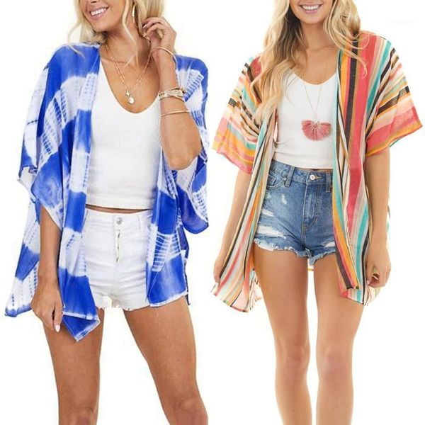 jaycosin ladies printed chiffon beach kimono long cardigan shawl jacket ladies chiffon striped sunscreen thin jacket1, Black;brown 
jaycosin ladies printed chiffon beach kimono long cardigan shawl jacket ladies chiffon striped sunscreen thin jacket1, Black;brown