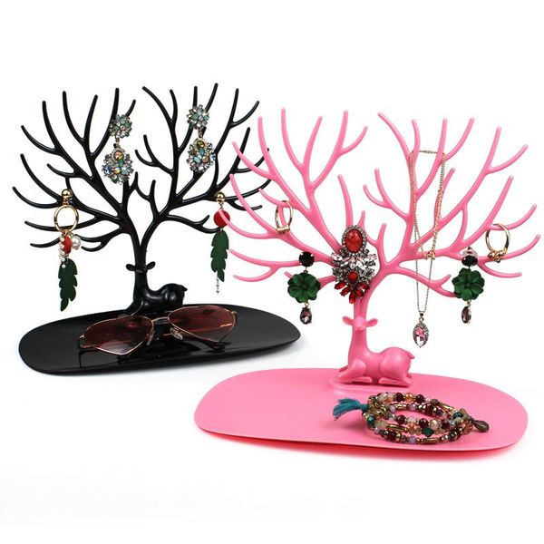 jewelry display stand black white pink rose red deer holder earrings necklace ring pendant bracelet cases tray tree storage rack, Pink;blue
jewelry display stand black white pink rose red deer holder earrings necklace ring pendant bracelet cases tray tree storage rack, Pink;blue