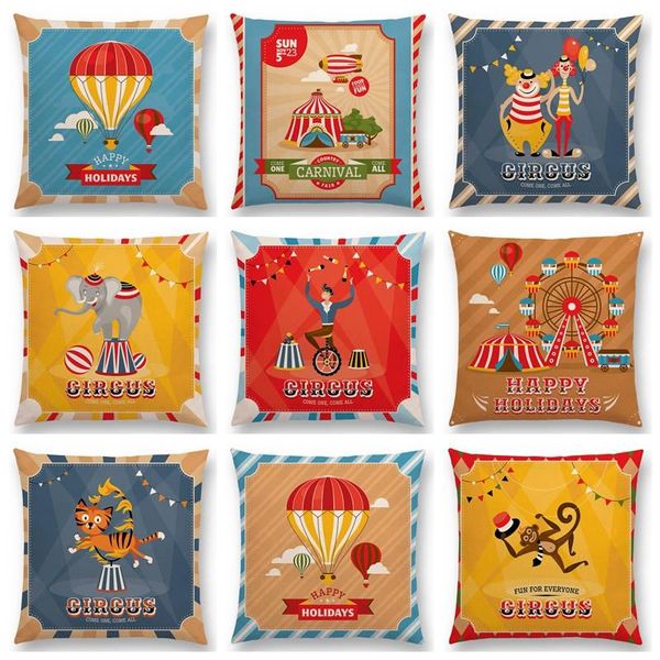 cushion/decorative pillow happy circus show amusement park balloon horse tiger elephant unicycle monkey walrus beautiful cushion cover nice
cushion/decorative pillow happy circus show amusement park balloon horse tiger elephant unicycle monkey walrus beautiful cushion cover nice