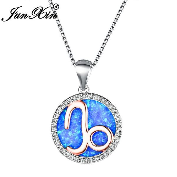 junxin white gold filled capricorn pendant constellation necklaces for women round white blue fire opal necklace female choker, Silver
junxin white gold filled capricorn pendant constellation necklaces for women round white blue fire opal necklace female choker, Silver