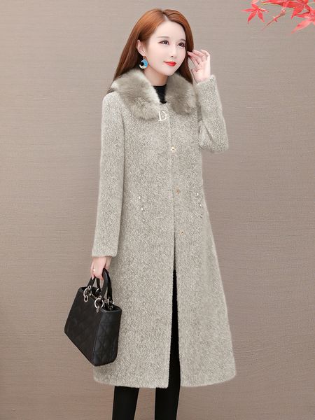 mhigh end mink fluffy winter 2020 new women's wear shows thin woolen coat temperament middle-aged mother, Black
mhigh end mink fluffy winter 2020 new women's wear shows thin woolen coat temperament middle-aged mother, Black