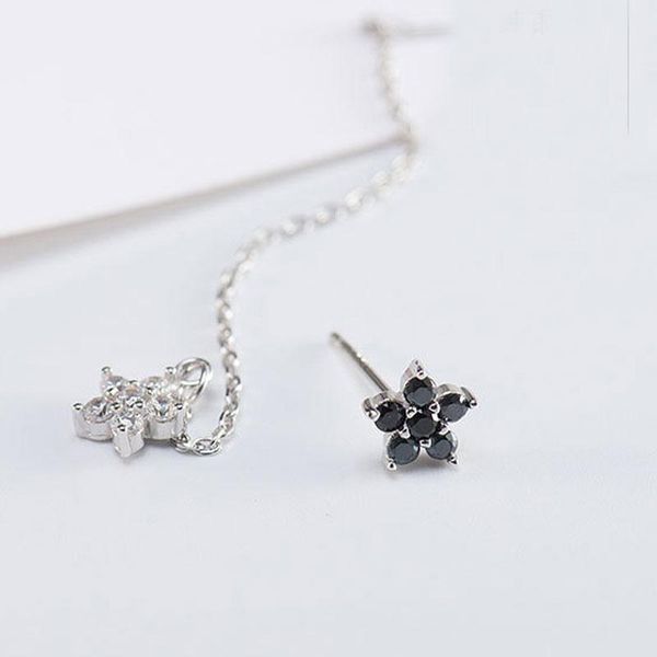 YPAY 100% Real 925 Sterling Silver White/Black Zircon Flower Earrings for Women Ladies Korea Asymmetry Fine Jewelry YME222
YPAY 100% Real 925 Sterling Silver White/Black Zircon Flower Earrings for Women Ladies Korea Asymmetry Fine Jewelry YME222