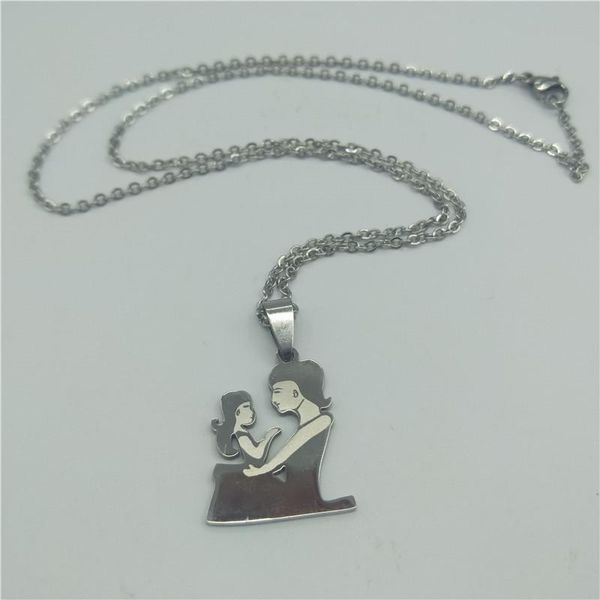 pendant necklaces mother and daughter necklace stainless steel mom gift jewelry women, Silver
pendant necklaces mother and daughter necklace stainless steel mom gift jewelry women, Silver