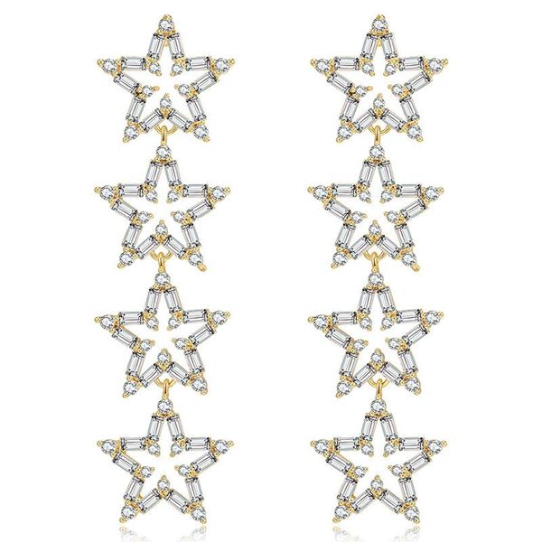 new star earrings from europe and the united states female s925 sterling needle fashion zircon earrings, Silver
new star earrings from europe and the united states female s925 sterling needle fashion zircon earrings, Silver