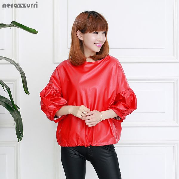 nerazzurri women faux leather jacket flare sleeve red black gray blue soft short washed pu jacket pullover coat new fashion 201030
nerazzurri women faux leather jacket flare sleeve red black gray blue soft short washed pu jacket pullover coat new fashion 201030