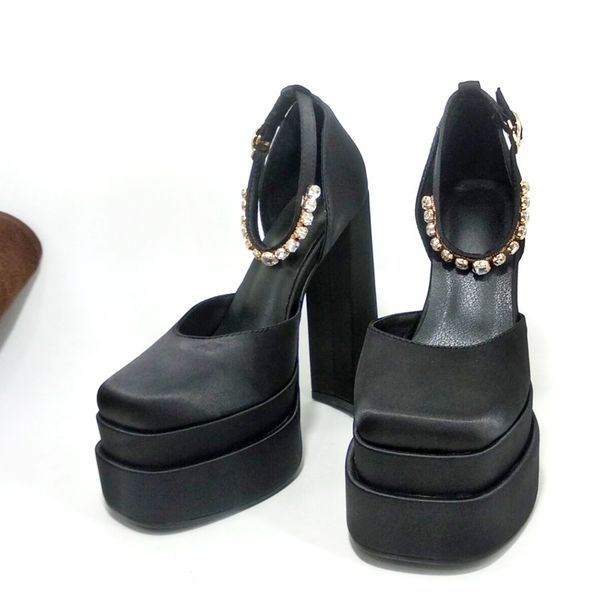 women shoes pumps luxury brand crystal buckle spring summer female party wedding shoes round toe high heels woman sandals, Black
women shoes pumps luxury brand crystal buckle spring summer female party wedding shoes round toe high heels woman sandals, Black