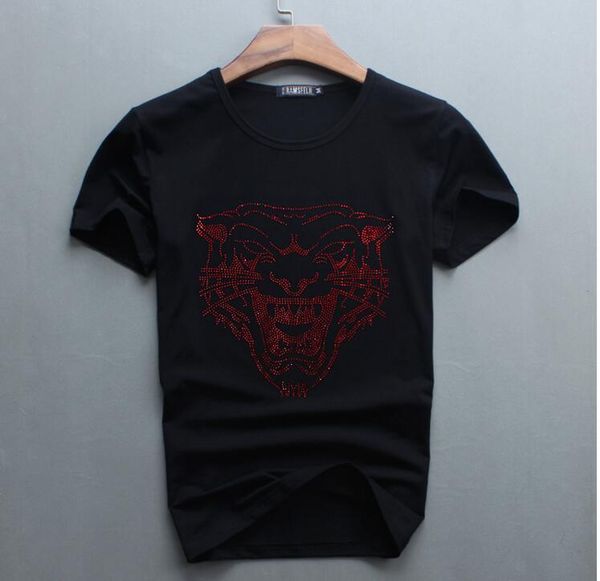 europe summer style new men's t-shirt thin short tshirt all-match tiger leisure diamonds fashion csz3, White
europe summer style new men's t-shirt thin short tshirt all-match tiger leisure diamonds fashion csz3, White