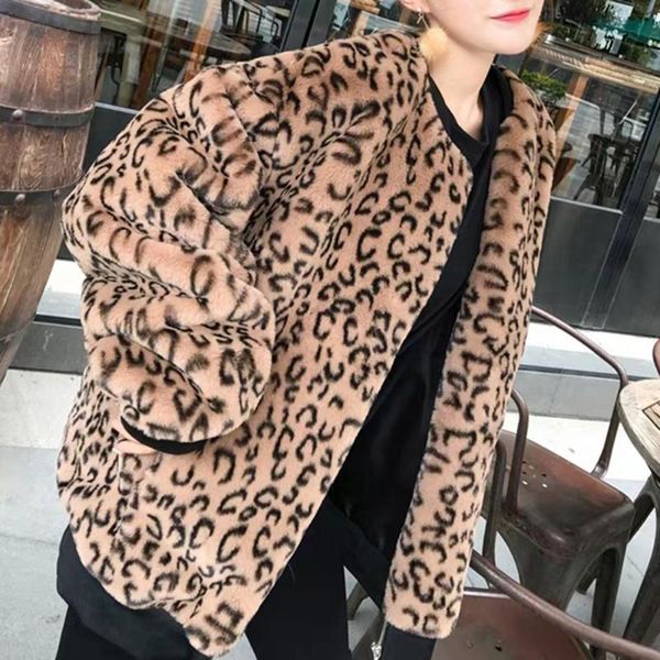women's fur & faux winter 2021 women fashion loose casual overcoat long sleeve zipper leopard print lazy style jackets outwear lady, Black
women's fur & faux winter 2021 women fashion loose casual overcoat long sleeve zipper leopard print lazy style jackets outwear lady, Black