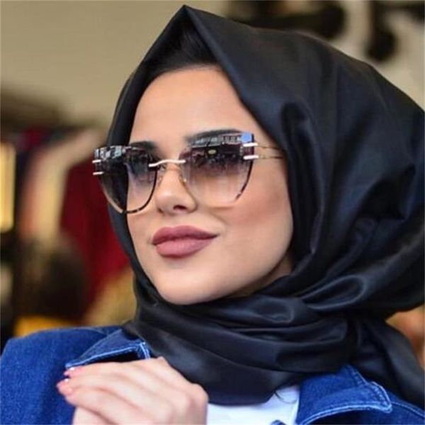 oversized rimless cat eye fashion gradient brown cut lens shades for women metal clear sunglasses luxury
oversized rimless cat eye fashion gradient brown cut lens shades for women metal clear sunglasses luxury
