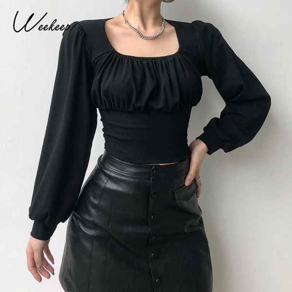 women's t-shirt weekeep aesthetics 90s vintage puff sleeve crop women frills fashion streetwear autumn casual ladies tee shirts 2021, White
women's t-shirt weekeep aesthetics 90s vintage puff sleeve crop women frills fashion streetwear autumn casual ladies tee shirts 2021, White