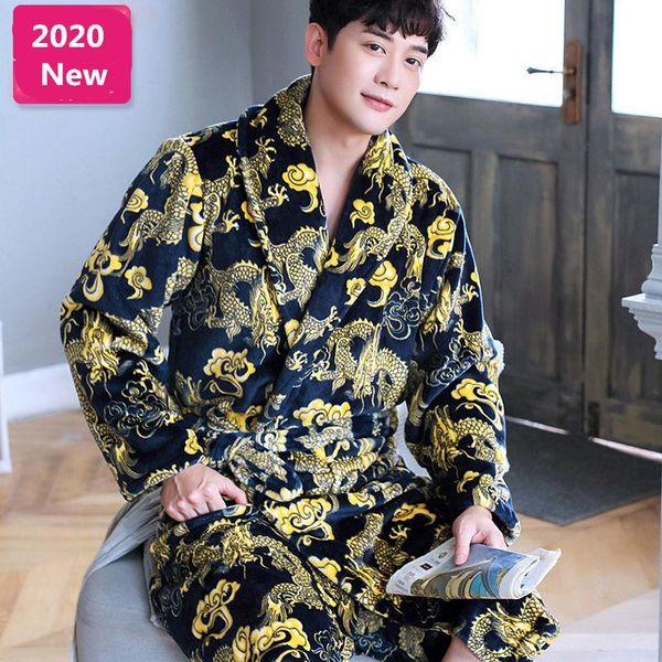 men's sleepwear winter night gowns pajamas man print dragon belt long robe flannel warm homewear big size pis, Black;brown
men's sleepwear winter night gowns pajamas man print dragon belt long robe flannel warm homewear big size pis, Black;brown