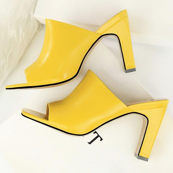 2020 summer women 8.5cm block fetish high heels slides lady yellow mules slingback thick sandals peep toe pumps platform shoes1, Black
2020 summer women 8.5cm block fetish high heels slides lady yellow mules slingback thick sandals peep toe pumps platform shoes1, Black