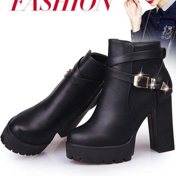 stylish leather short boots women high heel winter ankle boot 2020 lady wedding party club shoes crystal botas buckle strap, Black
stylish leather short boots women high heel winter ankle boot 2020 lady wedding party club shoes crystal botas buckle strap, Black
