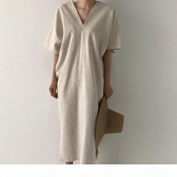 vintage long maxi dress women casual short sleeve loose party dress oversized summer ankle-length v-neck korean 2020, Black;gray
vintage long maxi dress women casual short sleeve loose party dress oversized summer ankle-length v-neck korean 2020, Black;gray