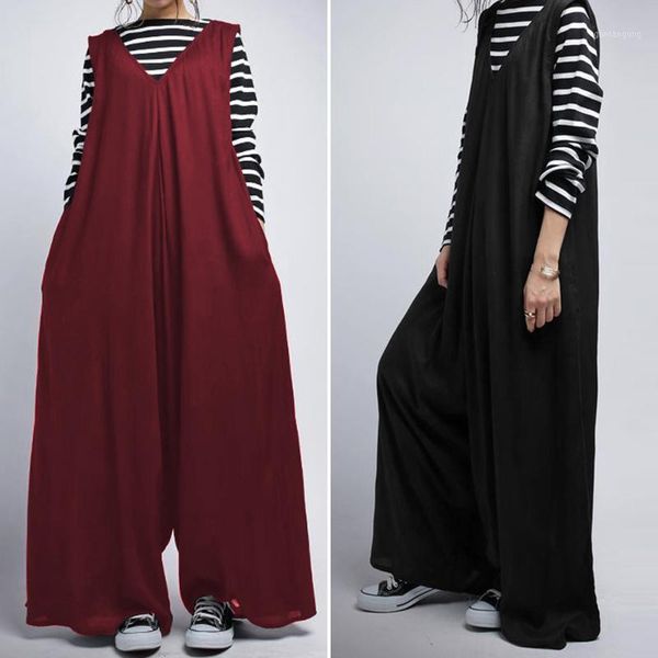 women's summer overalls zanzea 2020 vintage wide leg jumpsuits casual tank rompers female v neck playsuits oversized pants 5xl1, Black;white
women's summer overalls zanzea 2020 vintage wide leg jumpsuits casual tank rompers female v neck playsuits oversized pants 5xl1, Black;white