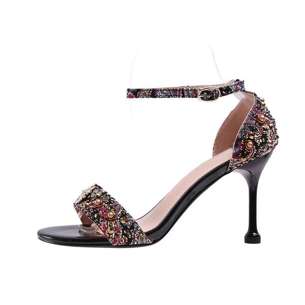 2021 summer new korean high-heeled shoes with versatile popular net red rhinestone word buckle sandals, Black
2021 summer new korean high-heeled shoes with versatile popular net red rhinestone word buckle sandals, Black