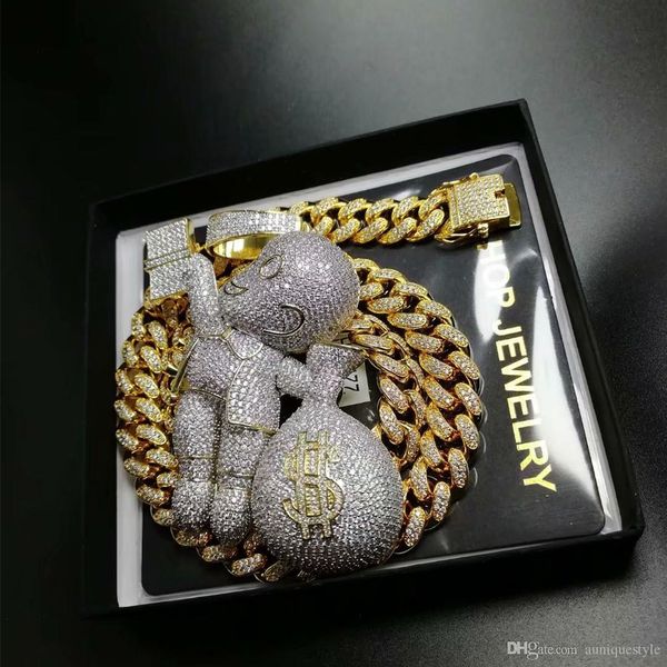 out pendant hip hop bling chains jewelry men gold necklace luxury designer diamond cuban link cartoon money bag rapper dj charms, Silver
out pendant hip hop bling chains jewelry men gold necklace luxury designer diamond cuban link cartoon money bag rapper dj charms, Silver