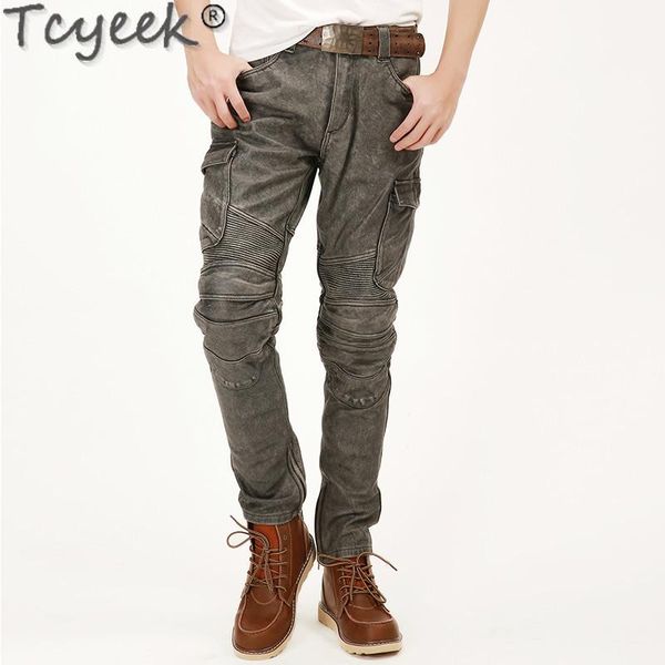 tcyeek motorcycle genuine leather pants men 100% real cowhide mens pants vintage trousers autumn fashion 2020 pantalon cuir 2627, Black
tcyeek motorcycle genuine leather pants men 100% real cowhide mens pants vintage trousers autumn fashion 2020 pantalon cuir 2627, Black