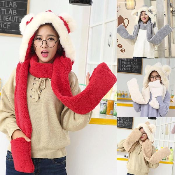40# women hat scarf gloves set ladies faux fur winter warm fluffy hood snood pocket hats scarf gloves warm hats bonnet, Blue;gray
40# women hat scarf gloves set ladies faux fur winter warm fluffy hood snood pocket hats scarf gloves warm hats bonnet, Blue;gray
