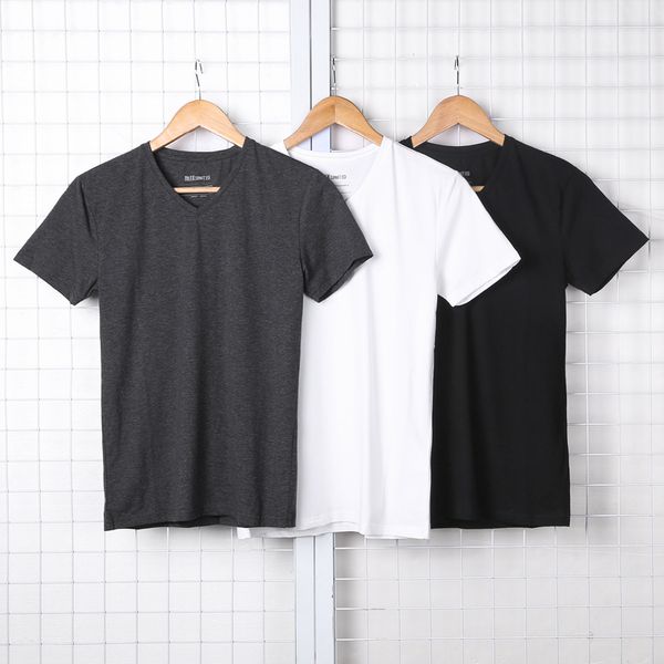 2021 the new men will see new color pure masculine gola v neck short male slender t-shirt lycra from british style zabn, White;black 
2021 the new men will see new color pure masculine gola v neck short male slender t-shirt lycra from british style zabn, White;black