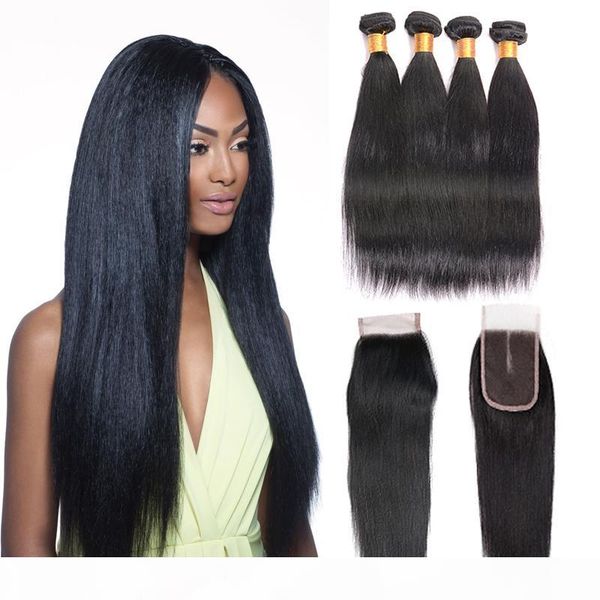 straight hair bundles with closure 7a brazilian straight human hair weave 4 bundles with closure natural color human hair weft with closure, Black
straight hair bundles with closure 7a brazilian straight human hair weave 4 bundles with closure natural color human hair weft with closure, Black