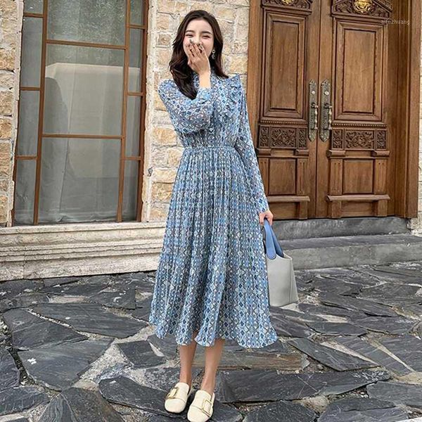spring summer women sweet pleated dress elastic waist long sleeve floral print chiffon dress fashion casual mid-calf dresses1, Black;gray
spring summer women sweet pleated dress elastic waist long sleeve floral print chiffon dress fashion casual mid-calf dresses1, Black;gray
