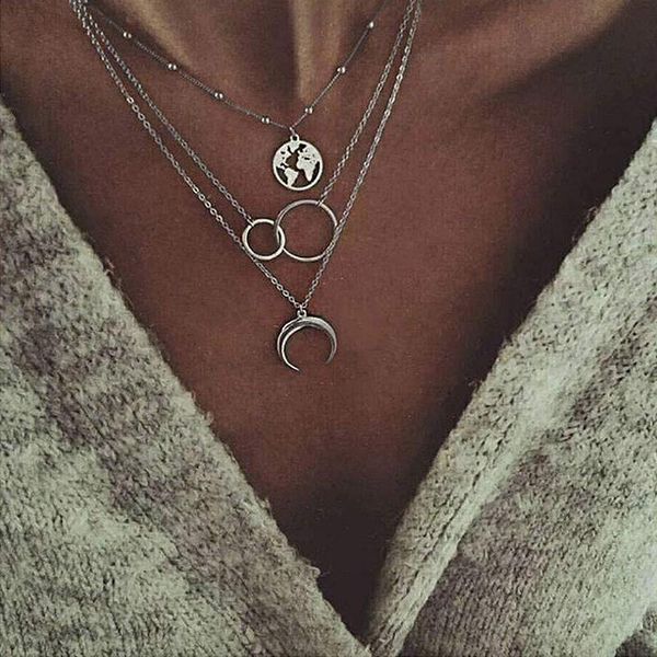 retro female moon map circle pendant necklace bohemian women's multi-layer geometric choker fashion ladies party jewelry gifts, Silver
retro female moon map circle pendant necklace bohemian women's multi-layer geometric choker fashion ladies party jewelry gifts, Silver