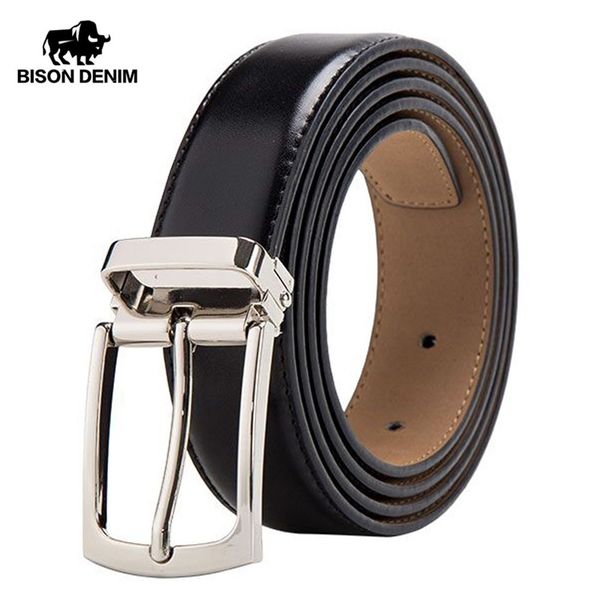 bison denim cow genuine leather belt for men fashion classic vintage pin buckle male belt business luxury strap w71123-3b y200520, Black;brown 
bison denim cow genuine leather belt for men fashion classic vintage pin buckle male belt business luxury strap w71123-3b y200520, Black;brown