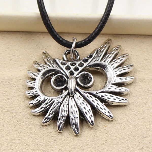 big eye owl head pendant necklace choker charm black leather cord factory price handmade jewelry 3rux, Silver
big eye owl head pendant necklace choker charm black leather cord factory price handmade jewelry 3rux, Silver