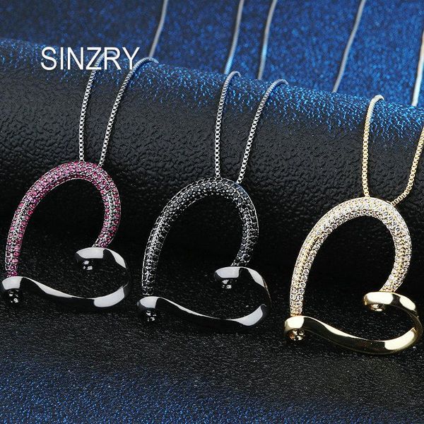 pendant necklaces sinzry gun plated cubic zirconia heart design creative fashion jewelry accessory, Silver
pendant necklaces sinzry gun plated cubic zirconia heart design creative fashion jewelry accessory, Silver